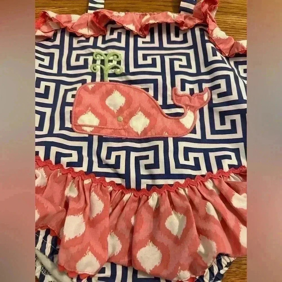 Shrimp and Grits Kids Whale Bathing Suit 3T - Picture 2 of 8